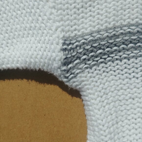 Gap lightweight loose knit 100% cotton sweater top white grey stripes Sm… - Picture 5 of 9